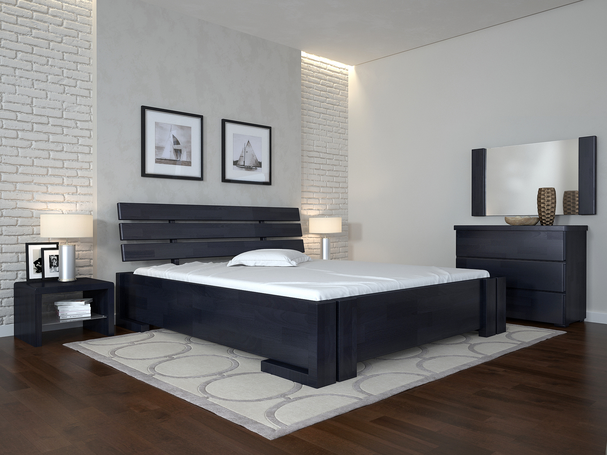 

Кровать Arbordrev Домино без ПМ (120*200) бук Тёмный венге