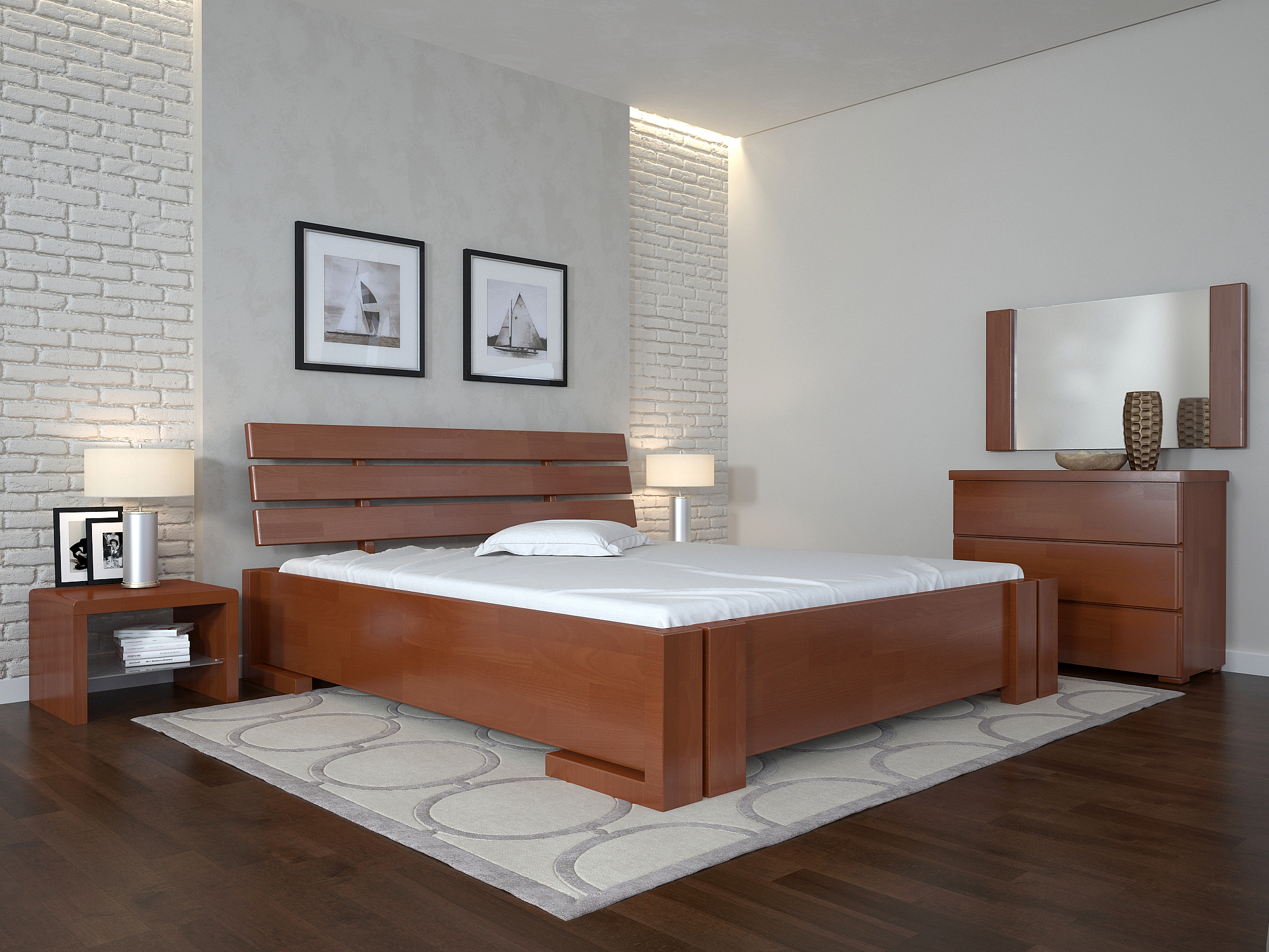 

Кровать Arbordrev Домино без ПМ (160*200) бук Яблоня локкарно