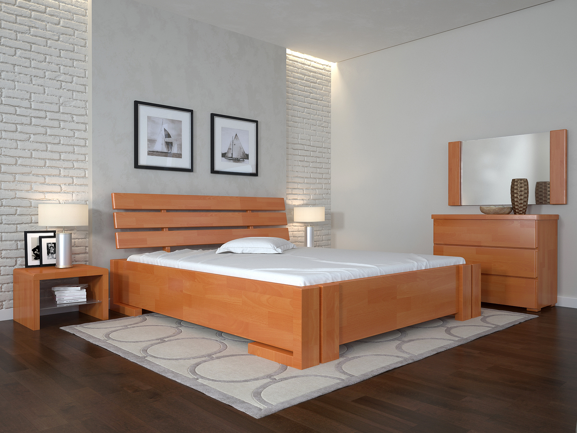

Кровать Arbordrev Домино без ПМ (160*200) бук Ольха