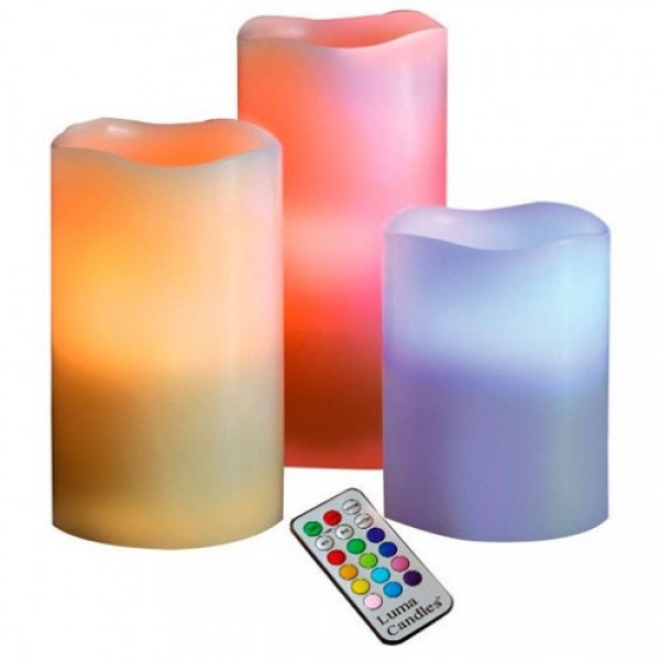

Ночник 3 свечи Luma Candles Color 3 свечи с пультом (ОК009)