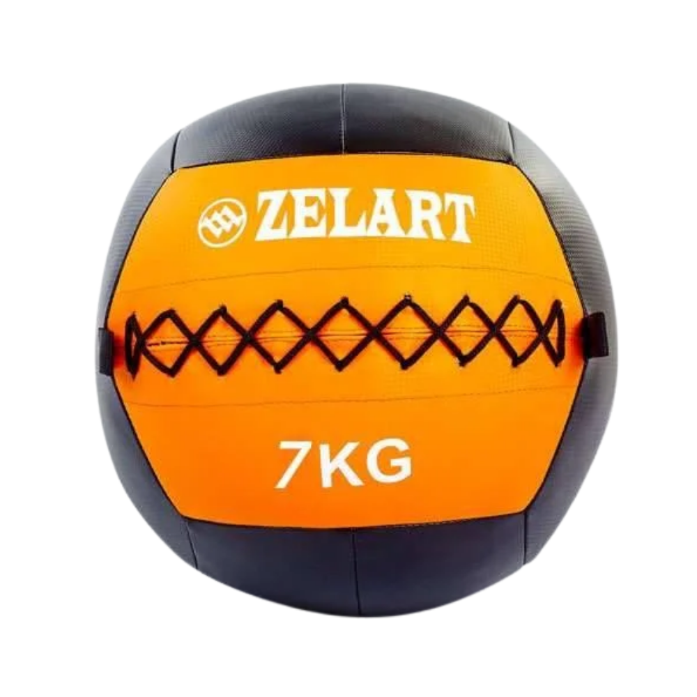 

М'яч для кросфіта і фітнесу WALL BALL Медичний медбол 7 кг ZELART Чорний-помаранчевий (FI-5168-7)