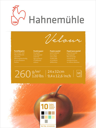 

Блок для пастели Hahnemuhle Velour 10 цветов 260г 30х40см