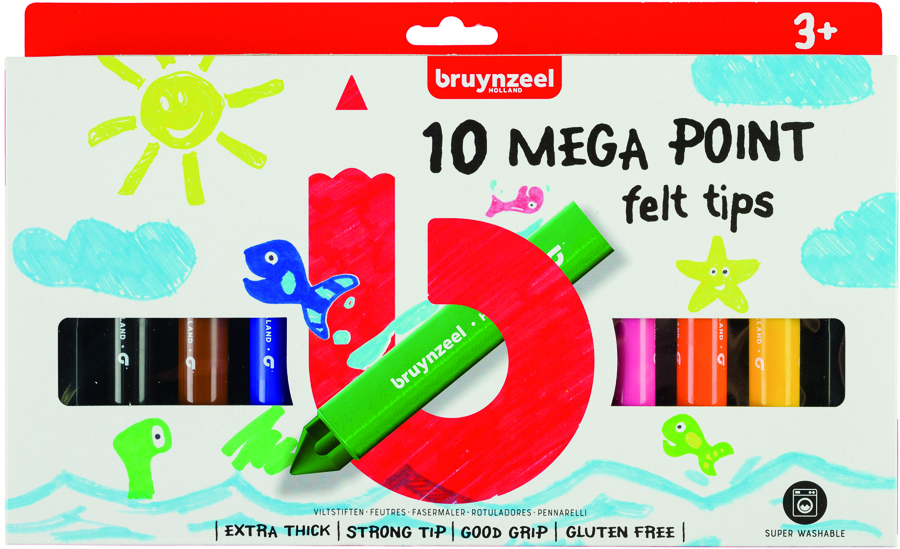 

Набор фломастеров 10цв. Bruynzeel MEGA POINT