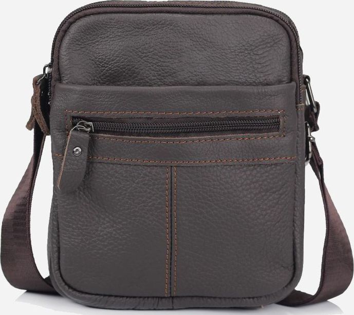 

Мужская сумка кожаная Tiding Bag NM20-1811DB Коричневая