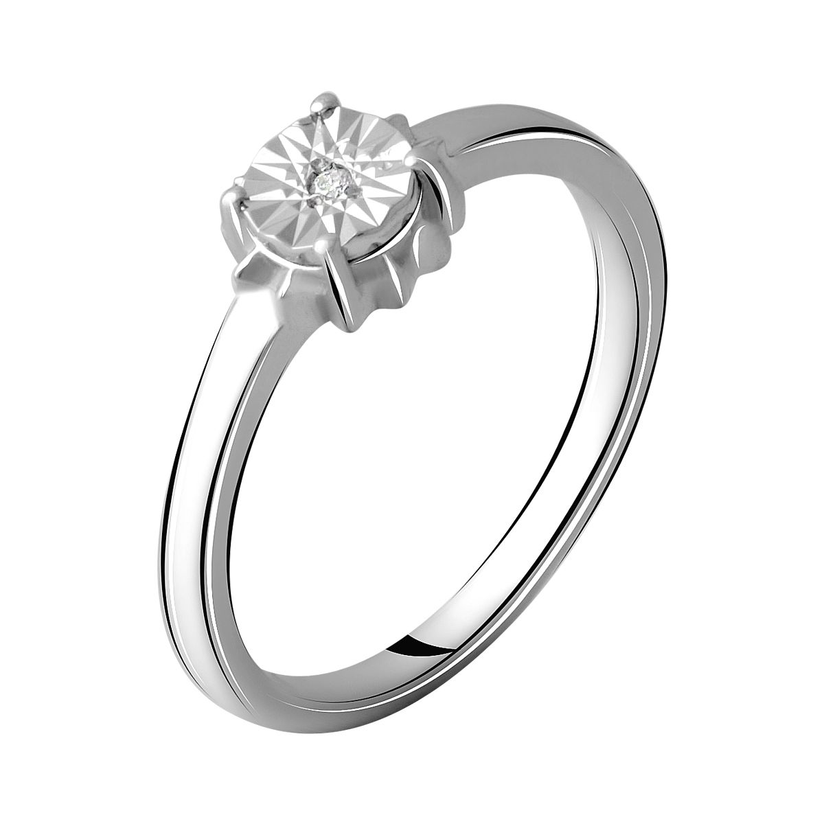 

Серебряное кольцо с натуральными бриллиантом 0.01ct 16 размер