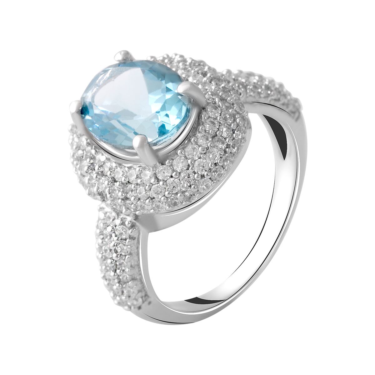 

Серебряное кольцо с натуральным топазом 3.11ct 17 размер
