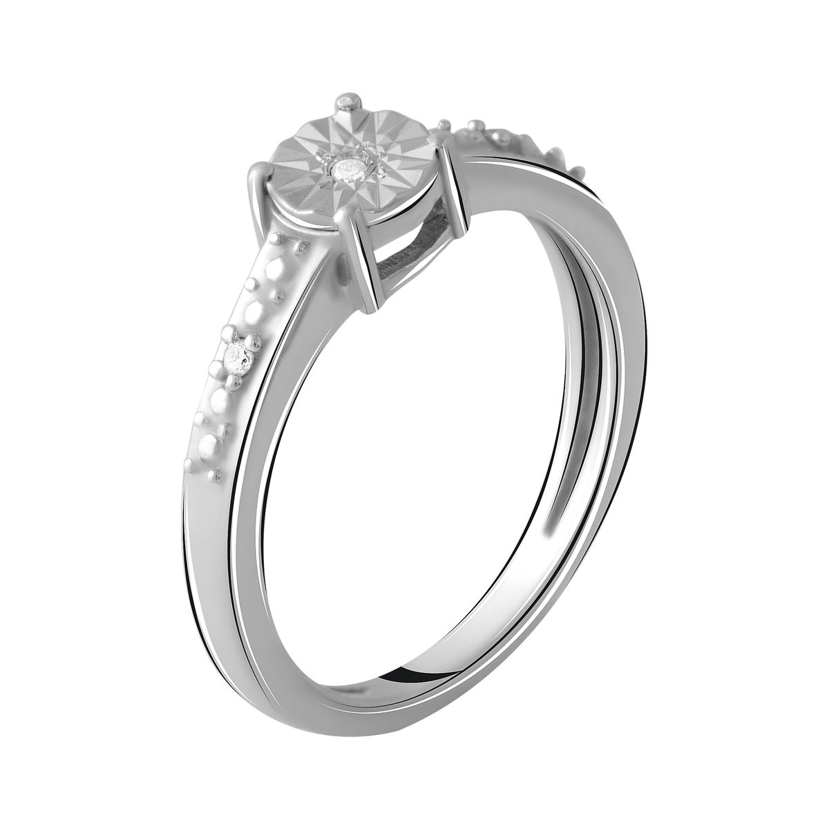 

Серебряное кольцо с натуральными бриллиантом 0.027ct 16 размер
