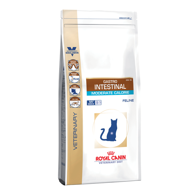 

Сухой корм Royal Canin Gastro Intestinal Moderate Calorie с умеренным содержанием энергии для взрослых котов при нарушениях пищеварения, 2 кг