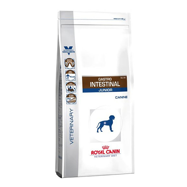 

Сухой корм Royal Canin Gastro Intestinal Junior для щенков в возрасте до 1 года, сук мелких и средних размеров (весом до 25 кг) с 6-й по 9-ю неделю беременности, в период лактации, при нарушении пищеварения, 10 кг