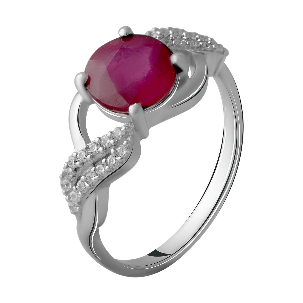

Серебряное кольцо с натуральным рубином 2.983ct 18 размер