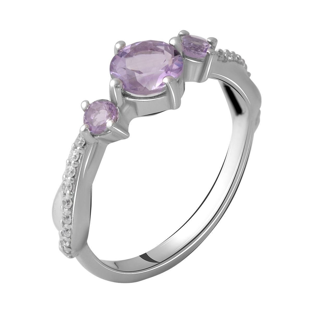 

Серебряное кольцо с натуральным аметистом 1.22ct 17 размер