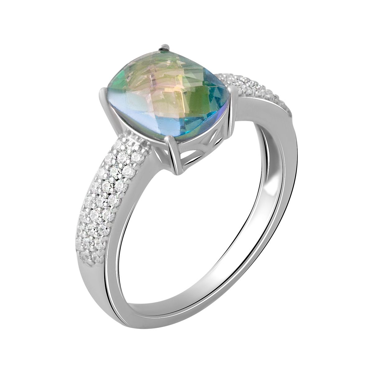 

Серебряное кольцо с натуральным мистик топазом 2.678ct 17 размер