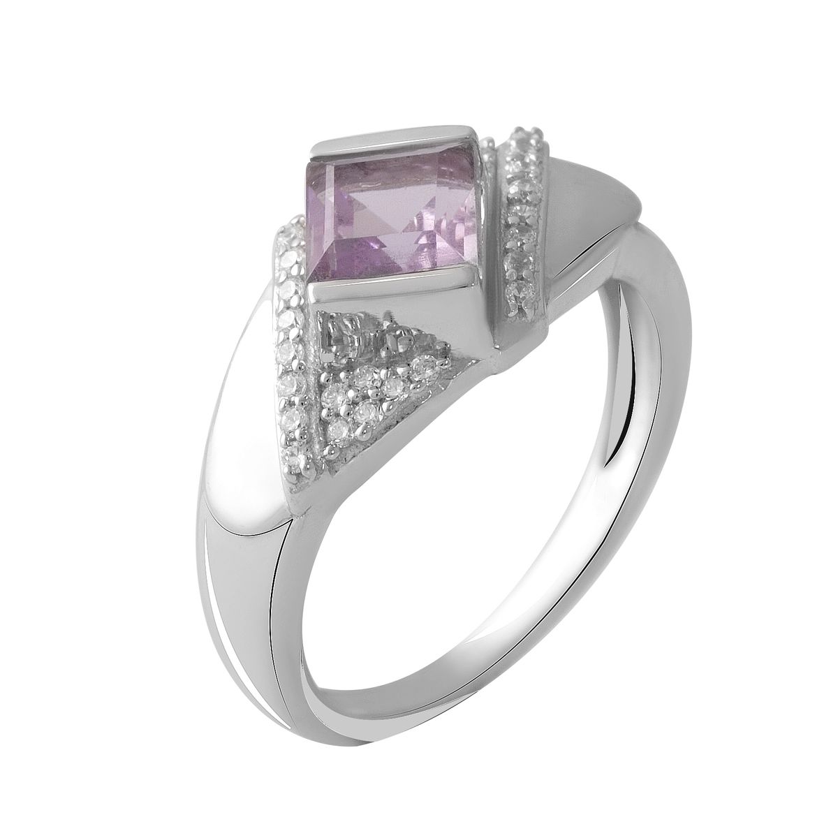 

Серебряное кольцо с натуральным аметистом 1.09ct 18.5 размер