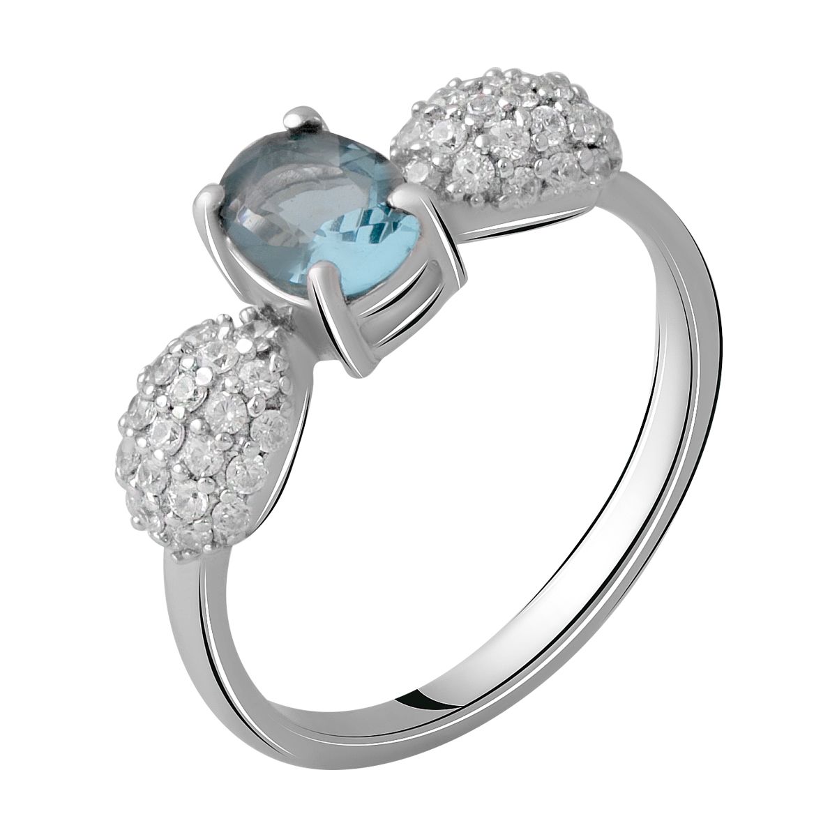 

Серебряное кольцо с натуральным топазом Лондон Блю 1.228ct 17 размер