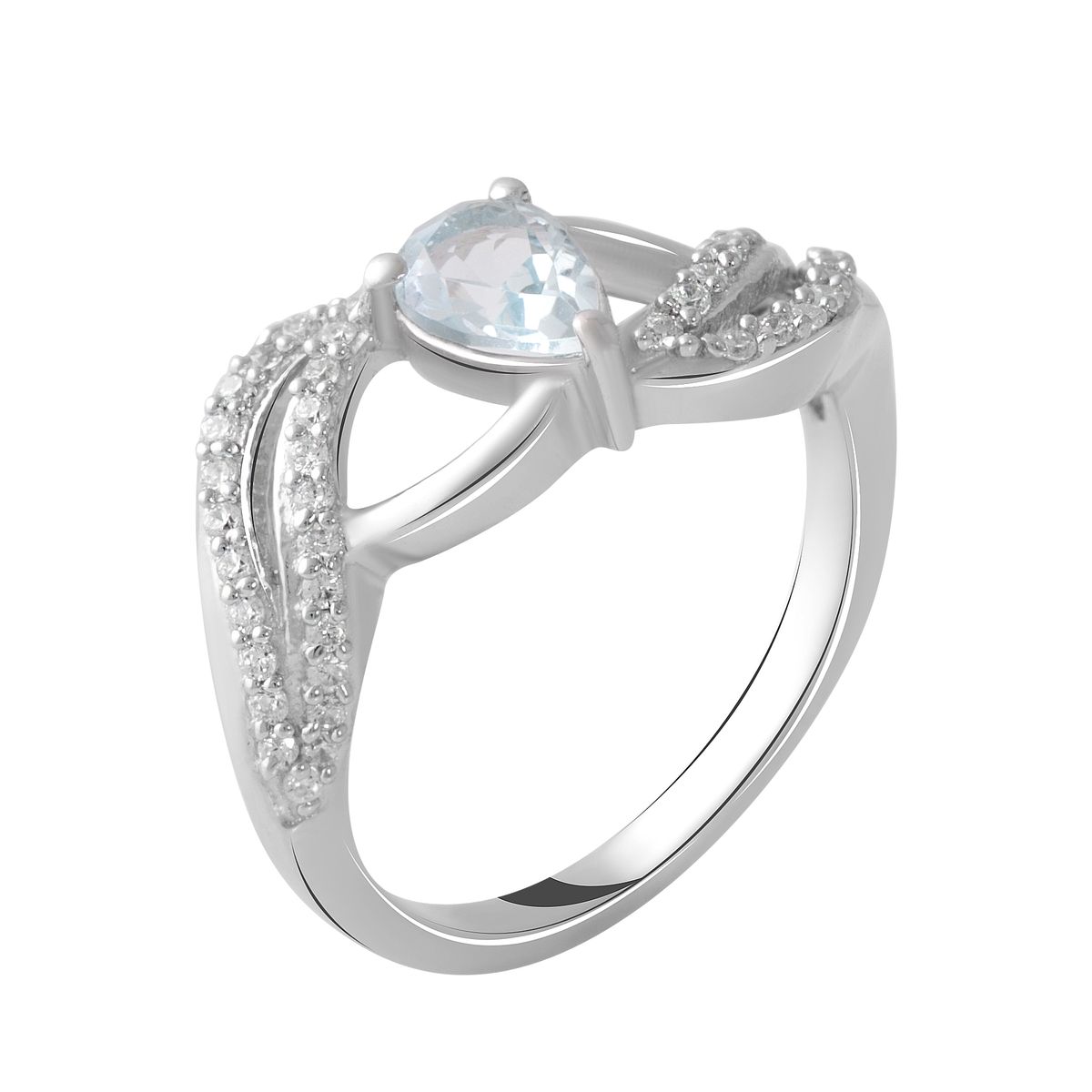 

Серебряное кольцо с натуральным топазом 0.8ct 18 размер
