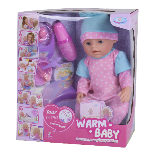 

Пупсик для девочки с аксессуарами 40 см Warm Baby WZJ 058 A-026 D-1 (93537)