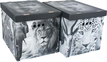 

Набор картонных ящиков для хранения Global-Pak XL 42x32x32см 2шт Safari