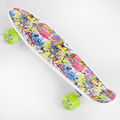 

Пенни борд со светящимися колесами для девочки разноцветный Best Board