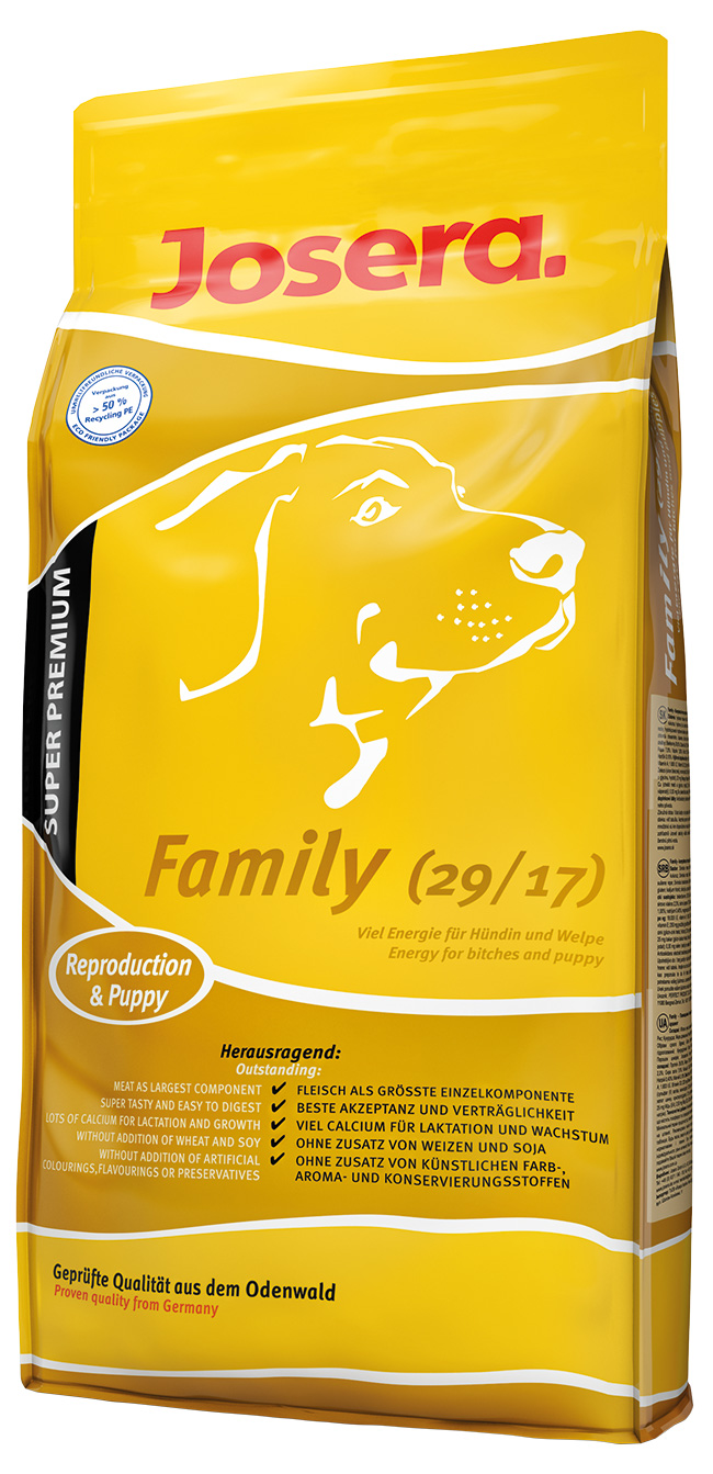 

Сухой корм Josera Dog Family (Йозера Дог Фемили) для беременных, кормящих сук и щенков с 3-х недель 15 кг