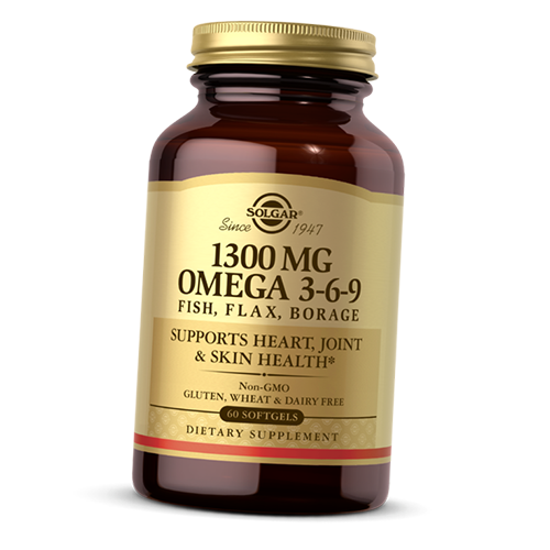 

Омега 3 6 9, EFA 1300 Omega 3-6-9, Solgar 60гелкапс (67313002)