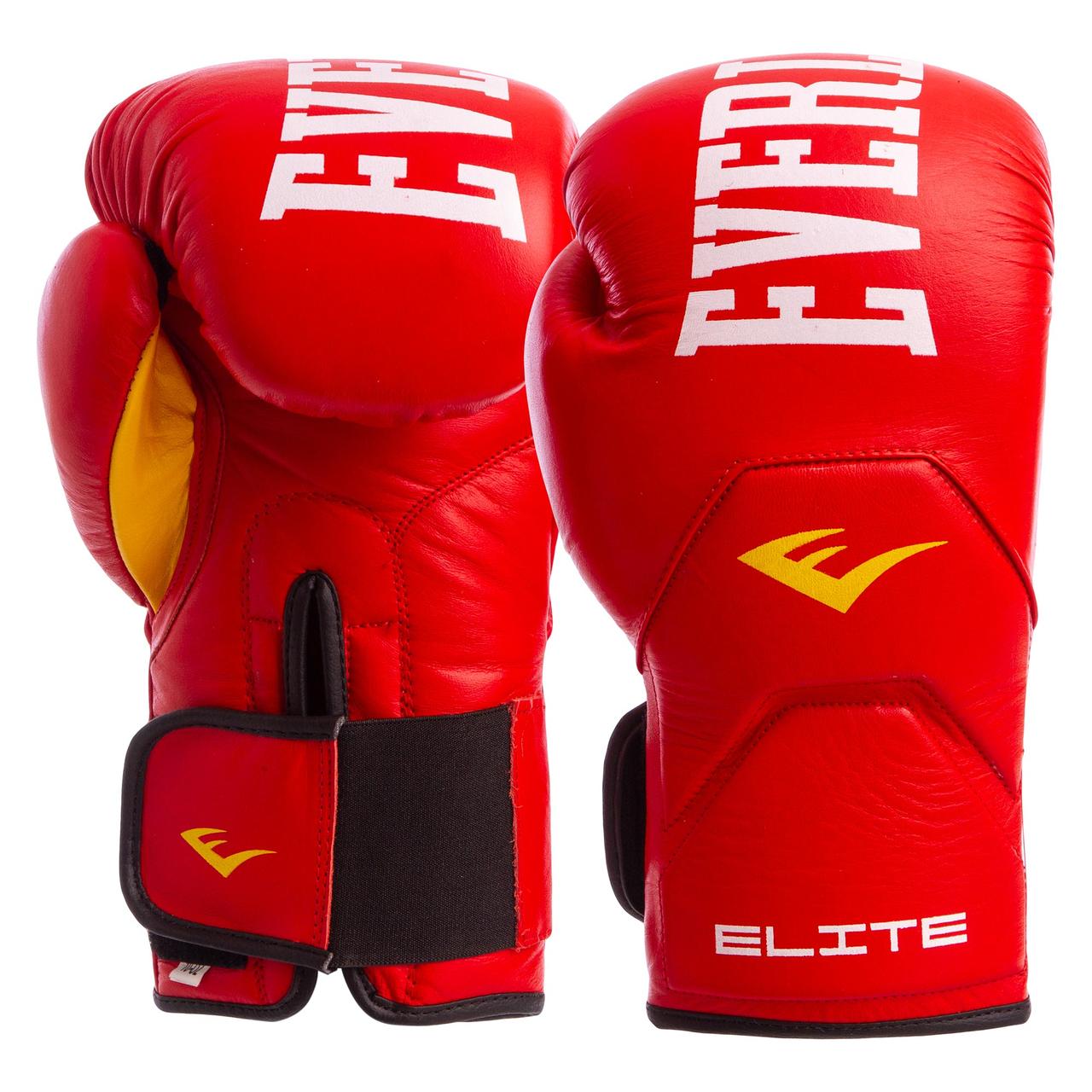 

Перчатки боксерские кожаные EVERLAST ELITE Натуральная кожа На липучке Красные (СПО MA-6758) 12 унций
