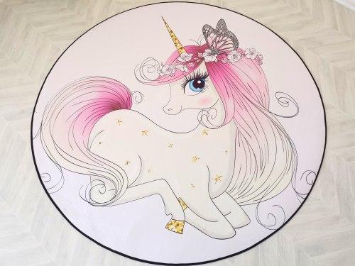 

Коврик Комильфо микрофибра Единорожка 160х160 розовый Е4