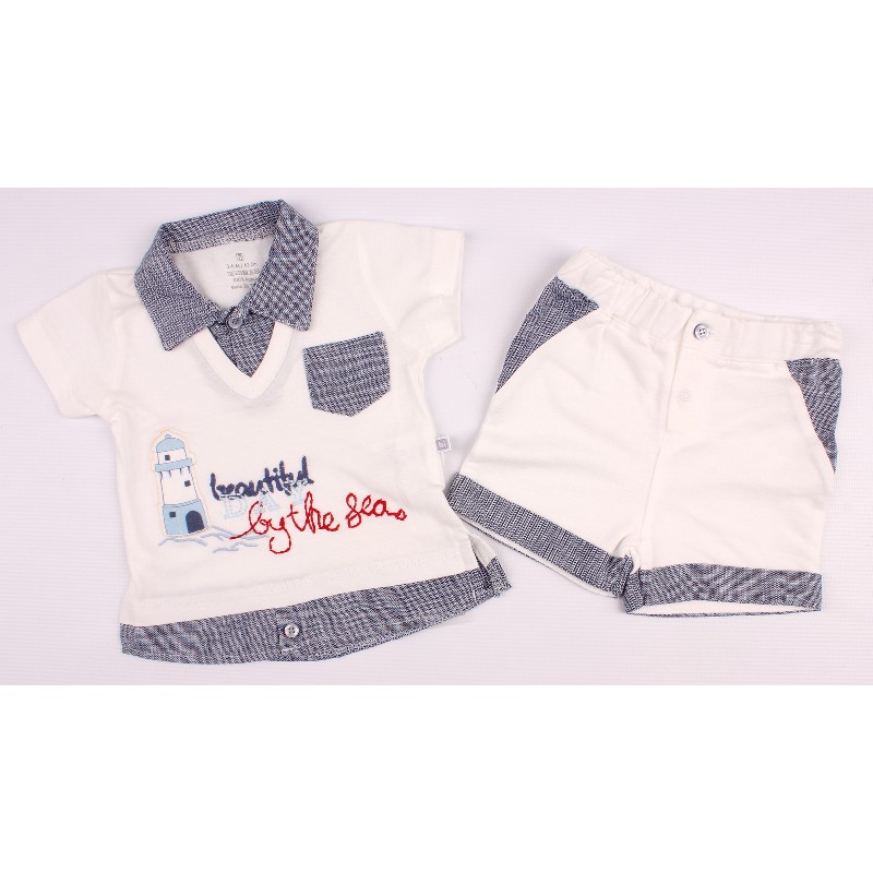 

Футболка + Шорты для мальчика BIBABY 59443 68 см кремовый (444382)