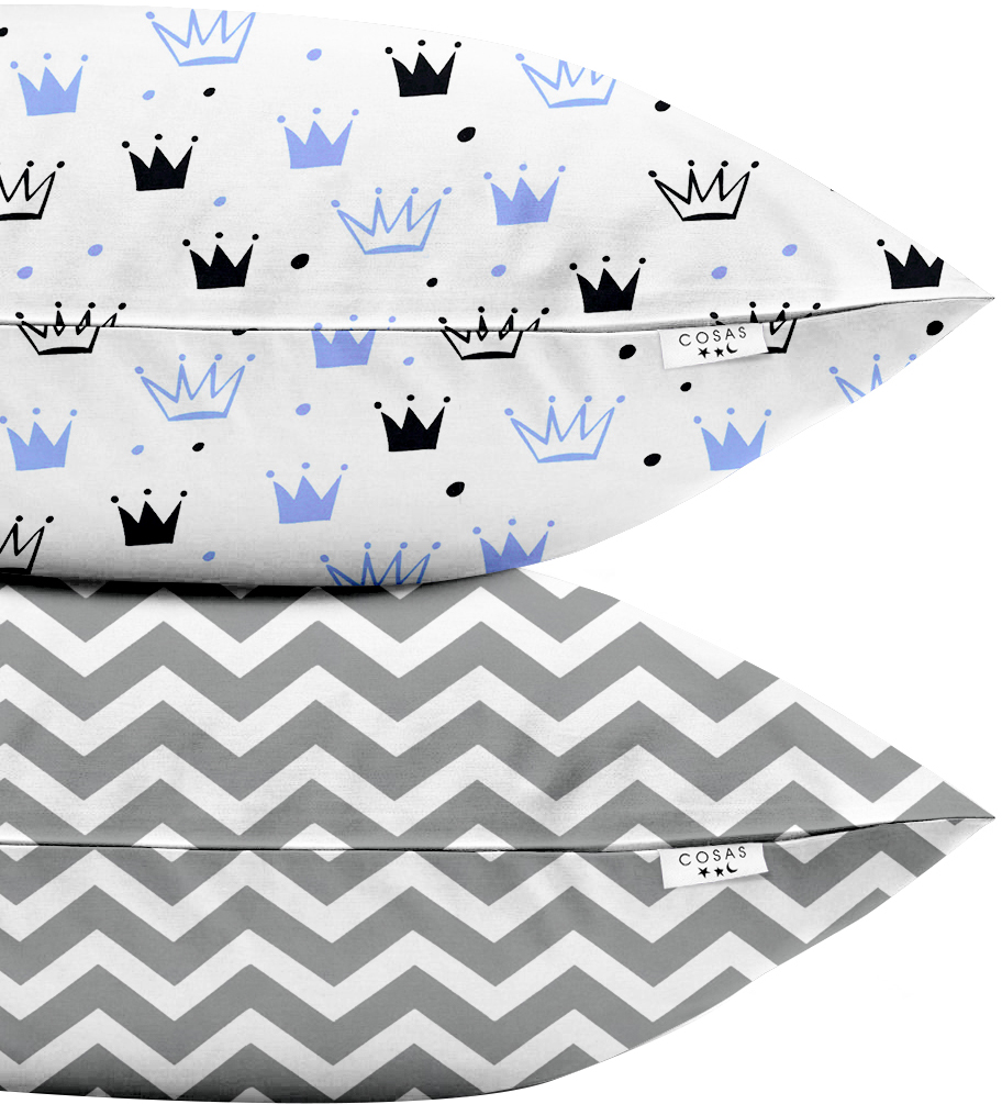 

Набор наволочек Cosas Set Pillow Crown Blue ZigZag Grey 50х70 2 шт