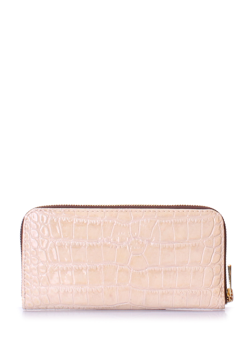 

Кошелек POOLPARTY бежевый кожанный для женщин на молнии