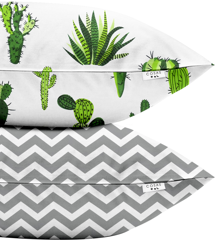

Набор наволочек Cosas Set Pillow Kaktus ZigZag Grey 50х70 2 шт
