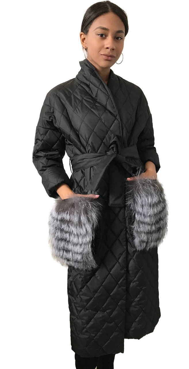 

Стеганое пальто RizhikOva Black 46 RO-1036