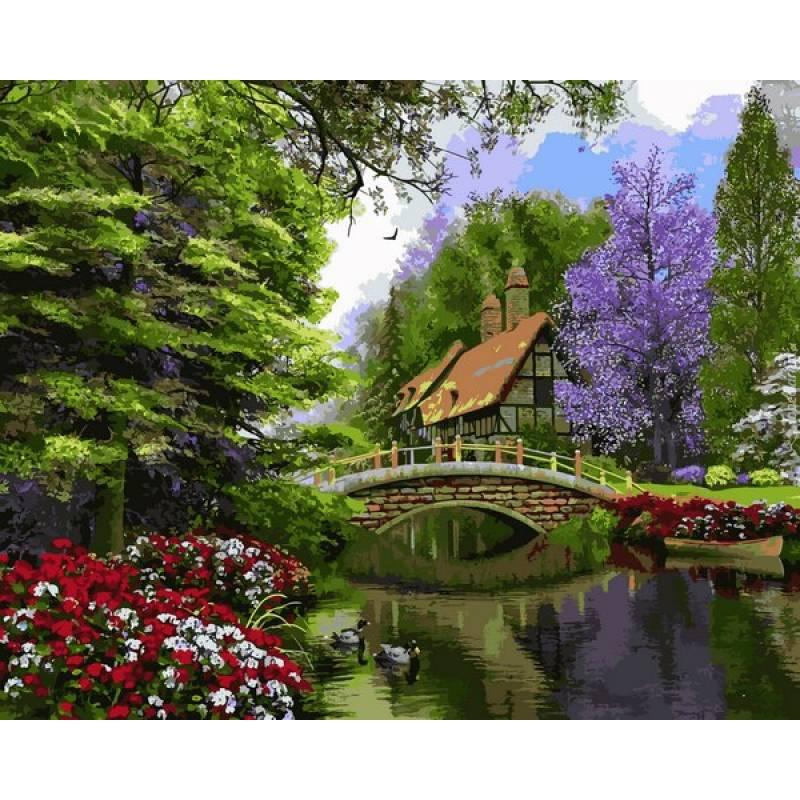 

Картина по номерам VP1158 Речной коттедж, 40x50 см., Babylon