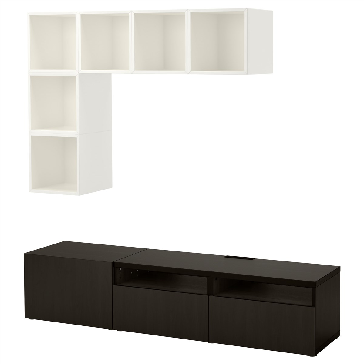 

Комбинация для ТВ IKEA БЕСТО / ЭКЕТ белый/черно-коричневый 691.927.37