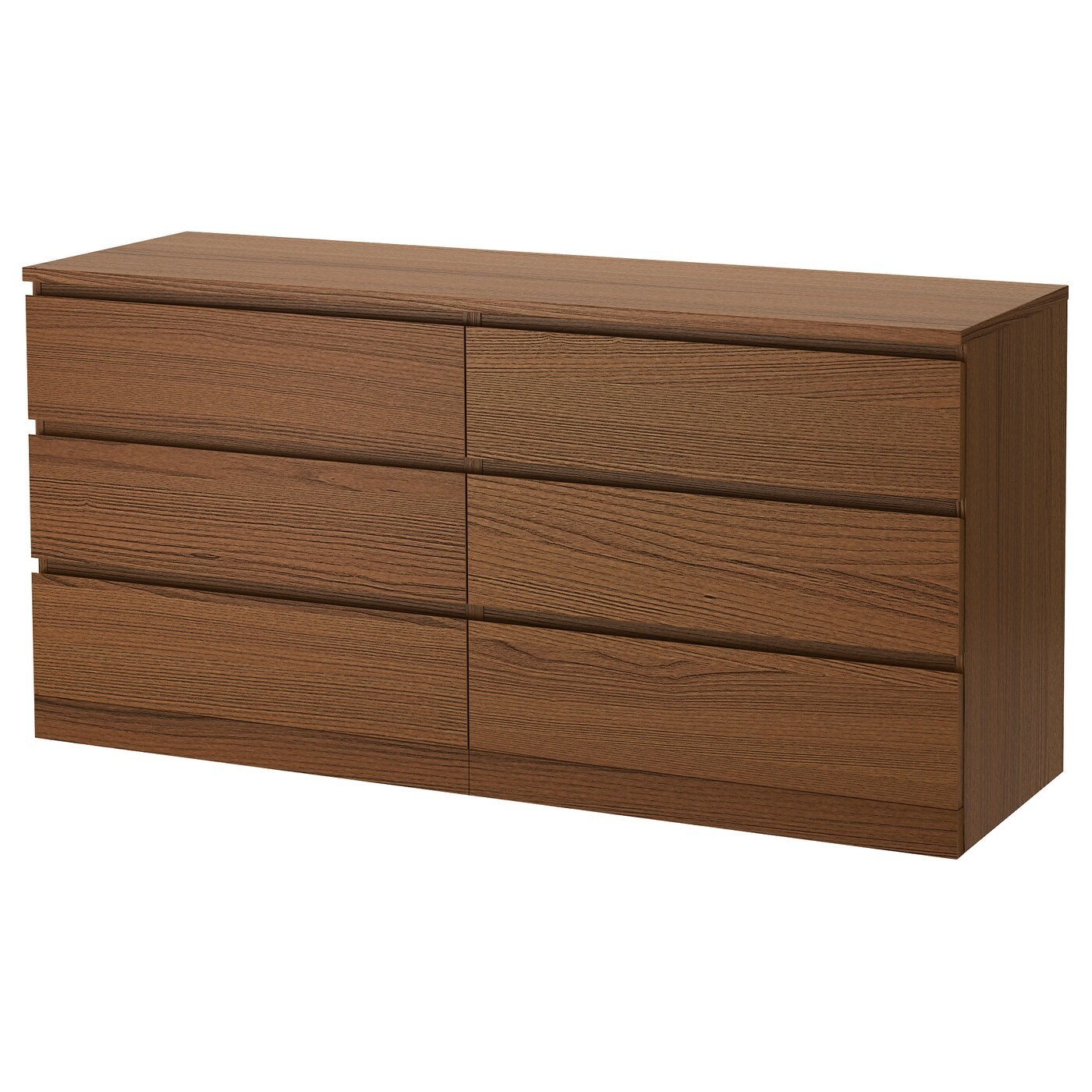 

Комод с 6 ящиками IKEA МАЛЬМ коричневая морилка ясеневый шпон 004.035.82