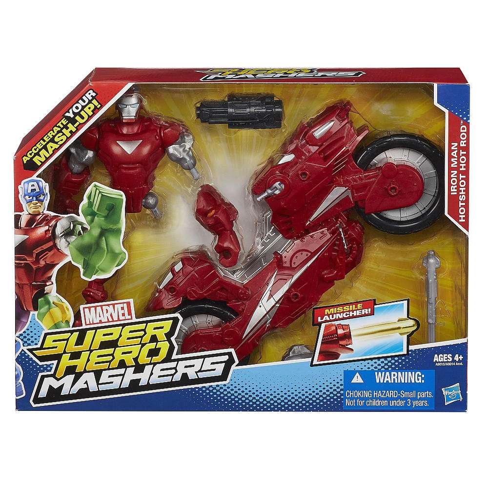 

Разборная фигурка Железный человек с мотоциклом(Iron Man Hot-Shot Hot Rod, Mashers, Marvel, Hasbro (138255)