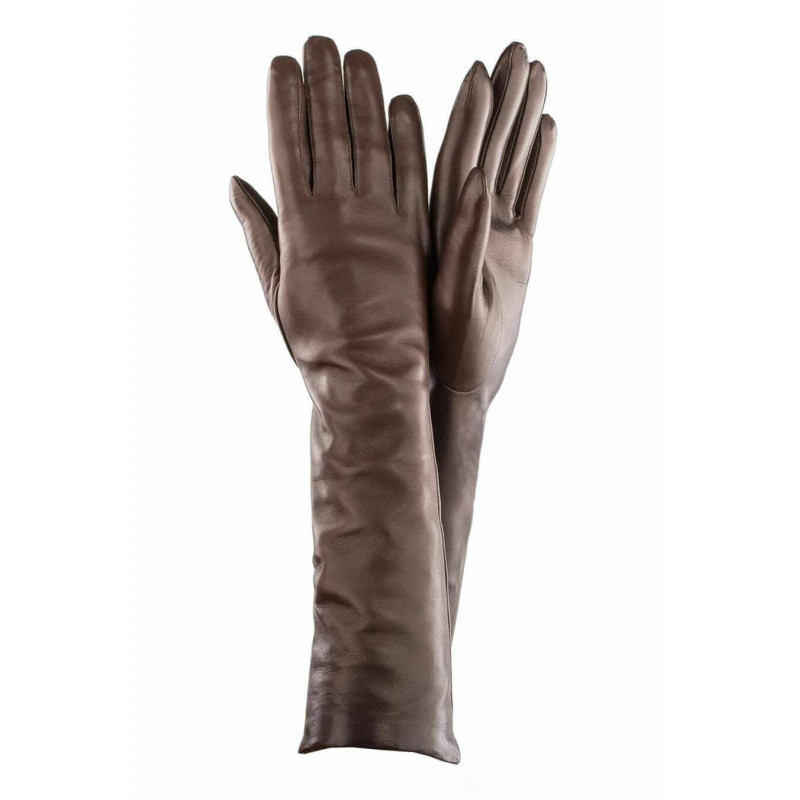 

Перчатки женские длинные GlovesUA Итальянская кожа мод.052-40 р.8,5 коричневые