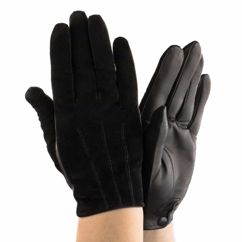 

Перчатки женские комбинированные кожа+замша GlovesUA мод.394 р.7,5 черные