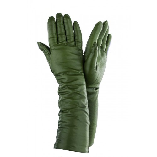 

Перчатки женские длинные GlovesUA Итальянская кожа мод.052-40 р.7 зеленые