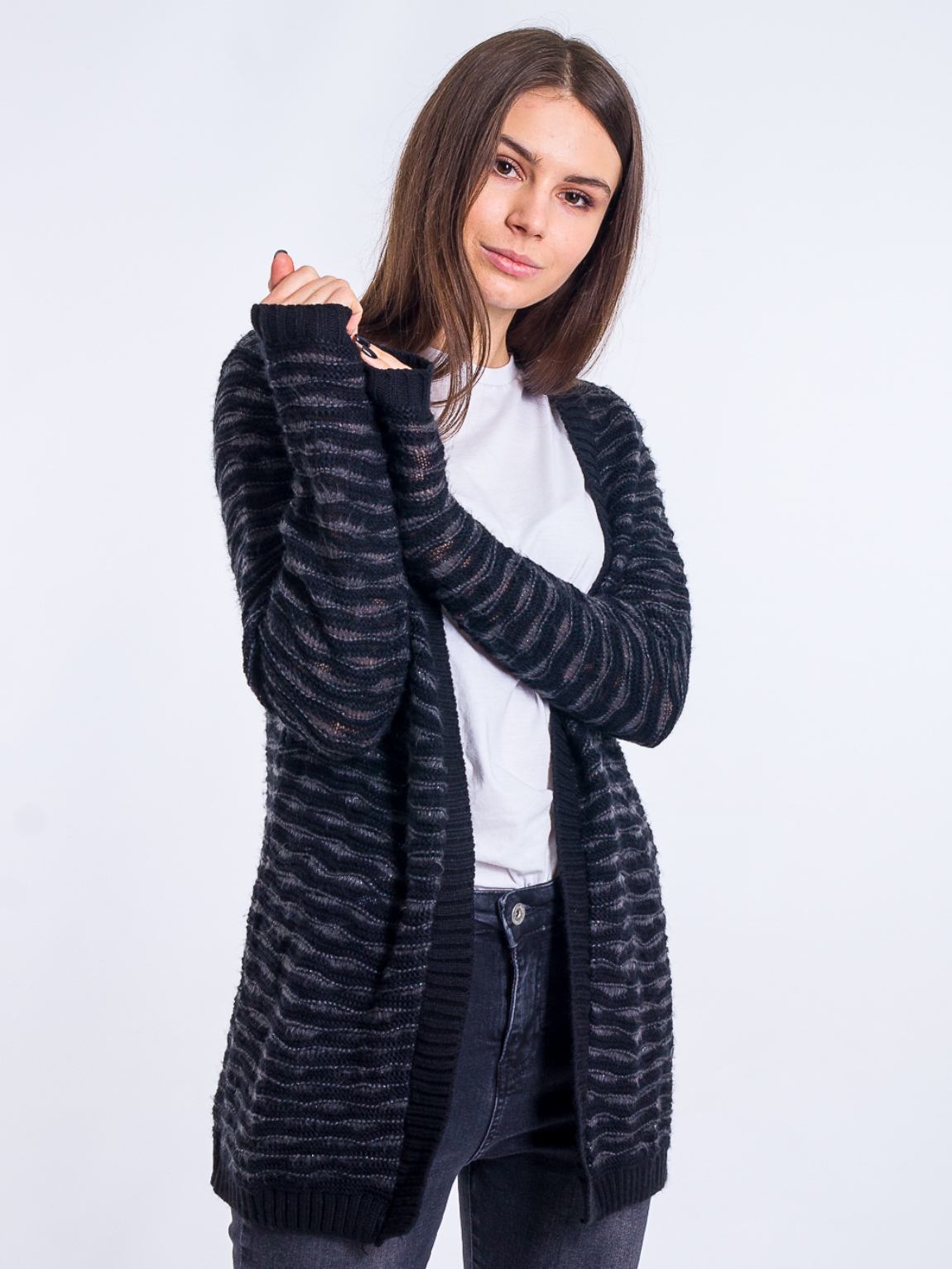 

Кардиган F&F EN0598 2XL Серый + Черный