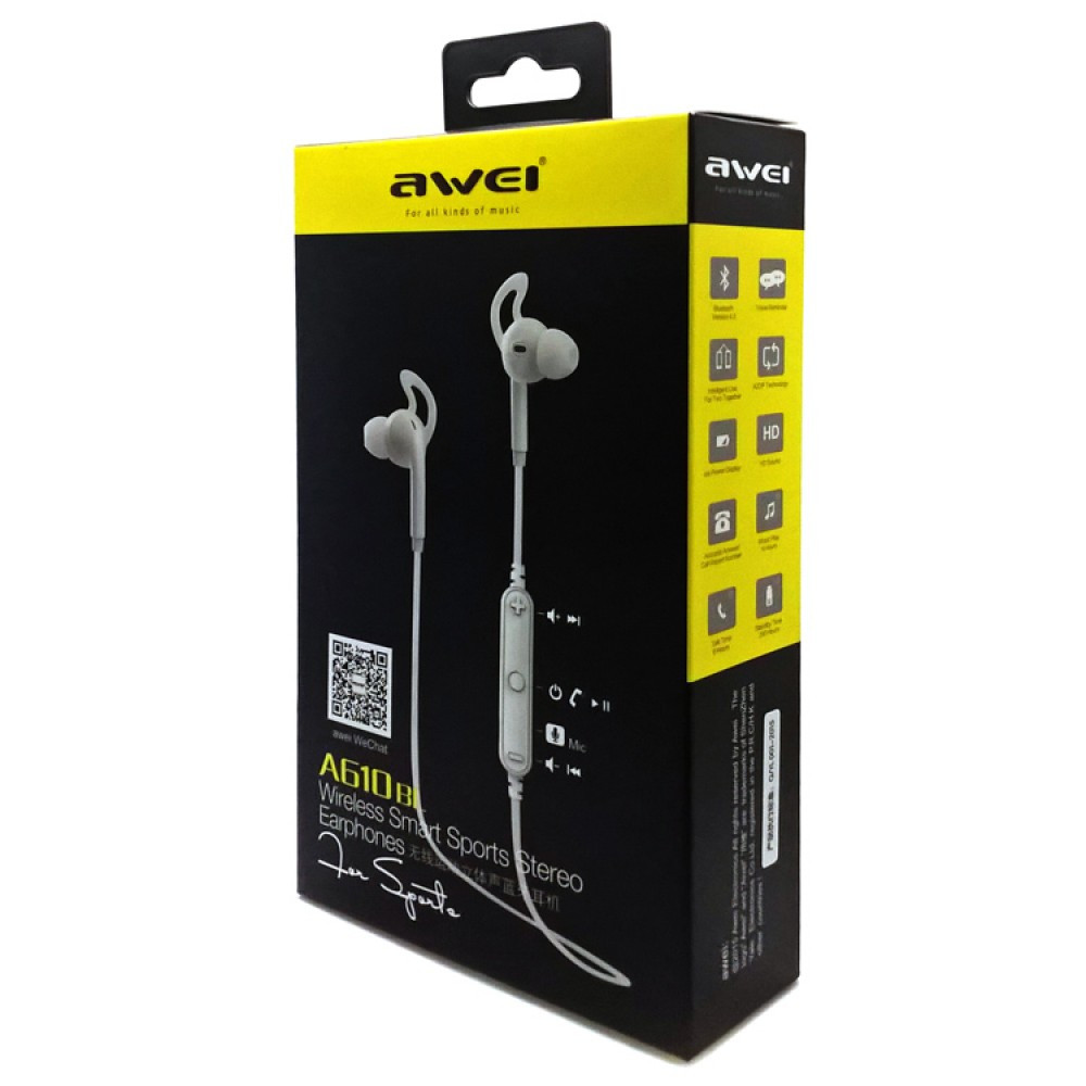 

Беспроводные наушники Stereo Bluetooth Headset Awei A610 Sport ORIGINAL Black