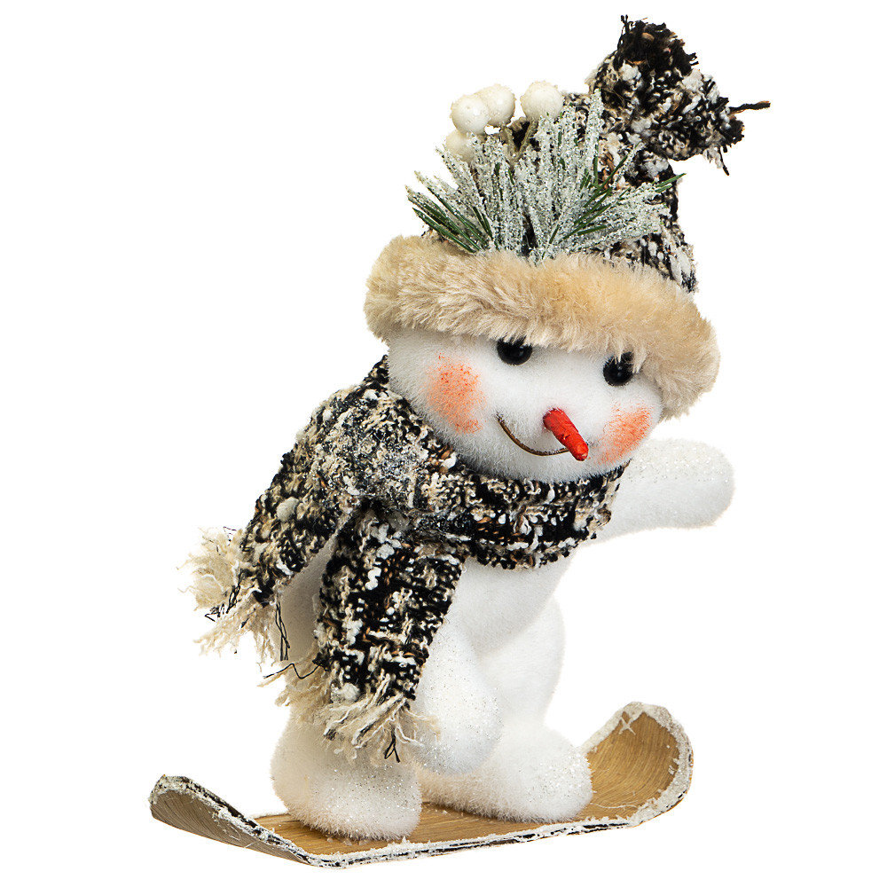 

Новогодняя игрушка "Снеговик сноубордист" h=27 см 010NS
