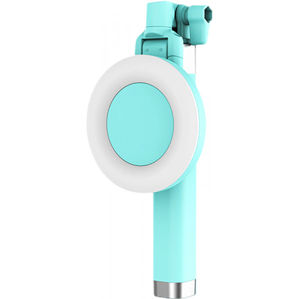 

Монопод Rock Selfie stick with lightning wire control & light Blue