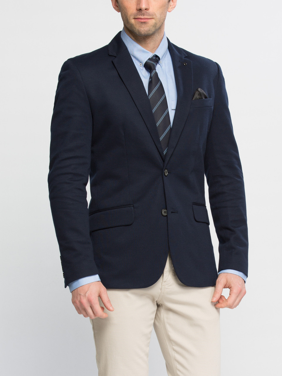 

Мужской пиджак LC Waikiki c 2 клапанами M Синий (LCWKnitwear-1492-1)