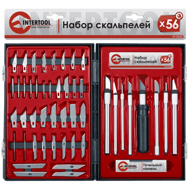 

Скальпели(Макетные)Ножи Набор(Комплект)56 шт INTERTOOL HT-0530