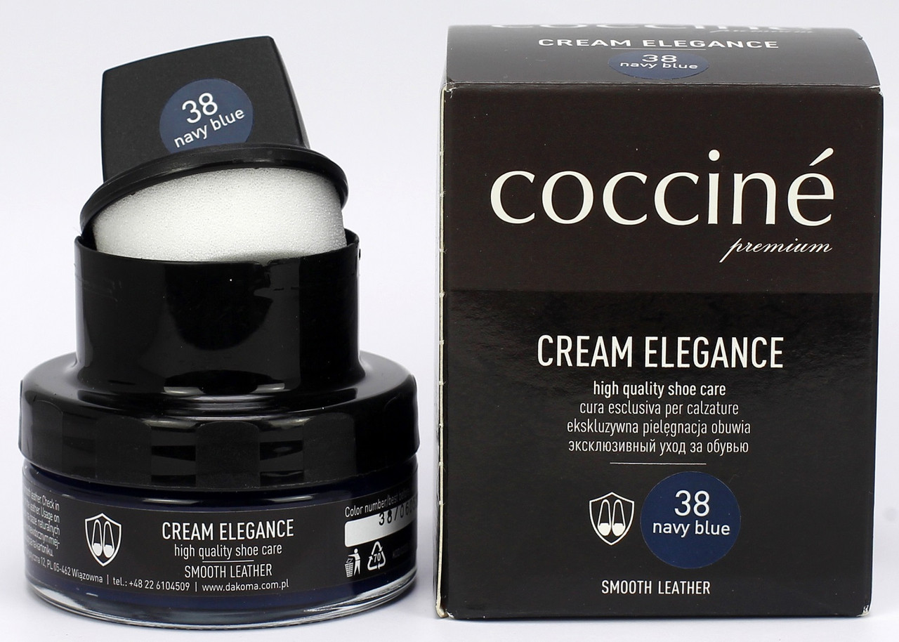 

Крем с губкой цвет Темно-Синий для гладкой кожи Cocciné Cream Elegance 50мл с/б