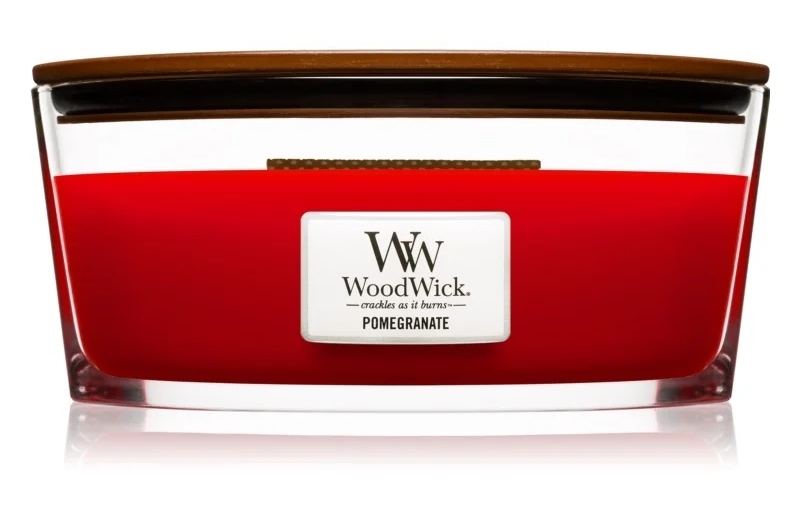 

Woodwick Pomegranate ароматизована свічка 453,6 гр з дерев'яним гнітом