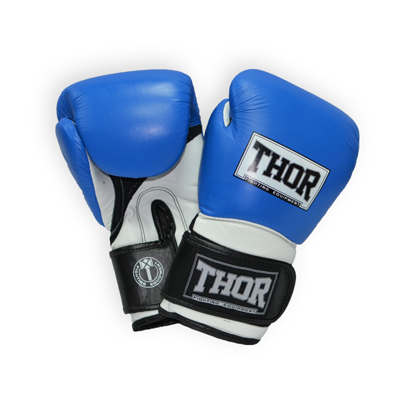 

Перчатки боксерские THOR PRO KING 14oz Кожа сине-бело-черные