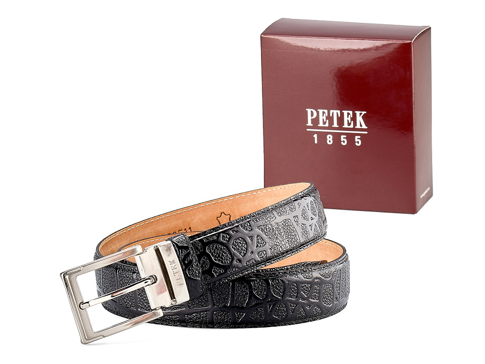 

Классический мужской ремень из натуральной кожи Petek 1855 3506511 (01) чёрный