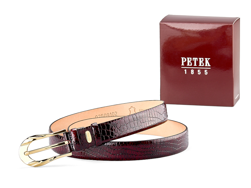 

Женский кожаный ремень Petek 1855 02509102 (091-03) бордовый