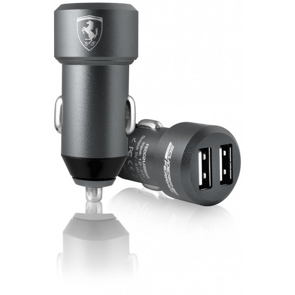 

Автомобильное зарядное CG Mobile Ferrari Stained Aluminium 2USB 4.8 A Gray